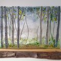 Forest scene, hand fused glass art - by Morvern Glass