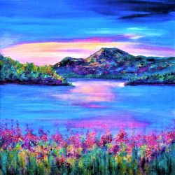 Evening Ben Lomond landscape painting - by Pamela Randal Fine Art
