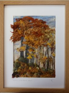 Framed felted art picture of trees - by Woolly Jools
