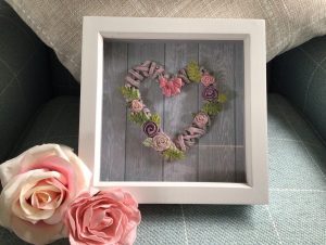 Framed decorative heart in clay - by Panda Paws
