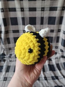 Hand crocheted giant bumble bee - created by Butterfly and Daisy Crochet