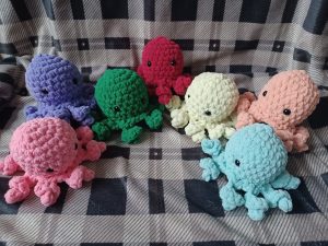 Hand crocheted cute octopuses - created by Butterfly and Daisy Crochet