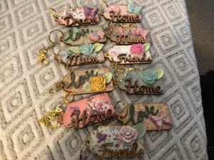 MDF and sculpted clay key rings - by Panda Paws