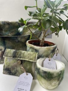 Felted purse and plant pot cozies - by Ida Design